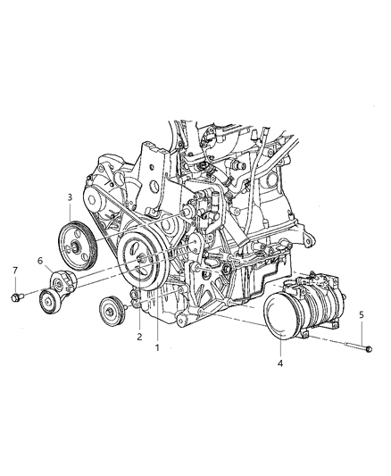 2010 Chrysler PT Cruiser Pulley & Related Parts Diagram