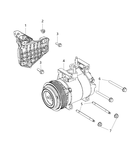 2018 Ram 1500 A/C Compressor Mounting Diagram 1