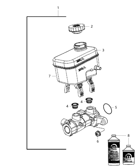 68385585AC - Genuine Mopar Brake Cylinder