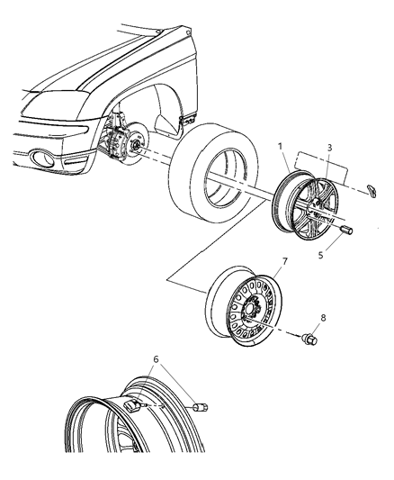 2005 Chrysler Pacifica Sensor-Tire Pressure Diagram for 5127335AC