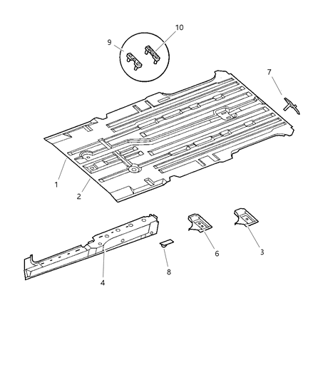 1997 Chrysler Town & Country Floor Pan Diagram