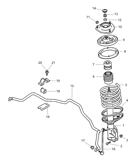 2001 Dodge Stratus Strut Diagram for MR455120