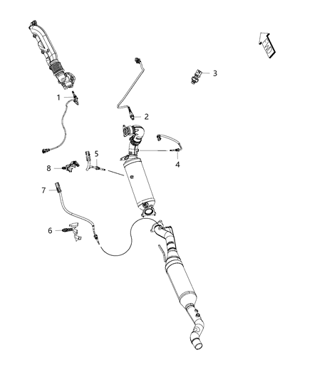 2018 Jeep Grand Cherokee Oxygen Sensors & Exhaust Temperature Diagram