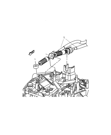 2009 Dodge Caliber Gear Shift Cable And Bracket Diagram 1