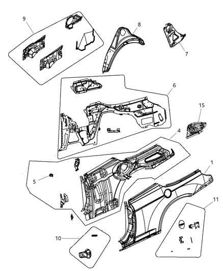 2007 Chrysler Sebring REINFMNT-Quarter Panel Diagram for 4389897AF