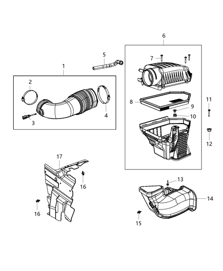 2019 Dodge Charger Air Cleaner Diagram for 52030462AC