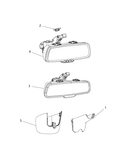 2017 Dodge Challenger Mirror - Inside Rearview Diagram