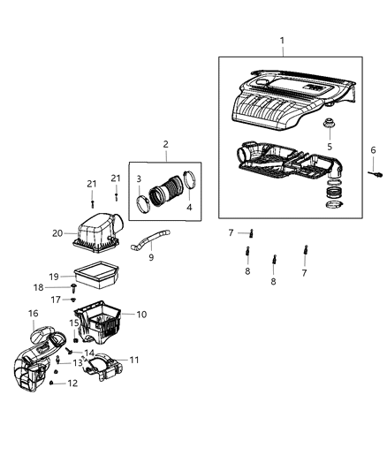 2012 Dodge Dart Ball Stud-Engine Cover Attach Diagram for 68040135AA