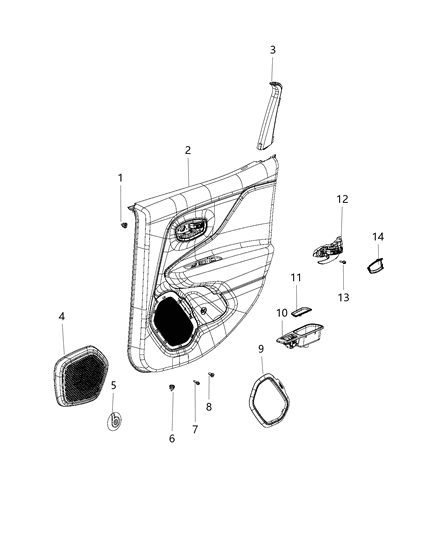 2015 Jeep Renegade Panel-Rear Door Trim Diagram for 5XA46LXHAA