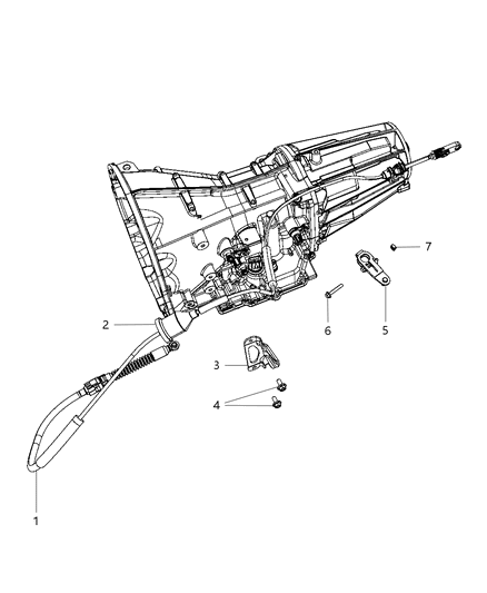 2008 Dodge Charger Gearshift Lever , Cable And Bracket Diagram 1