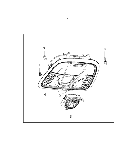 2016 Chrysler 200 Console-Overhead Diagram for 1WK311X9AF