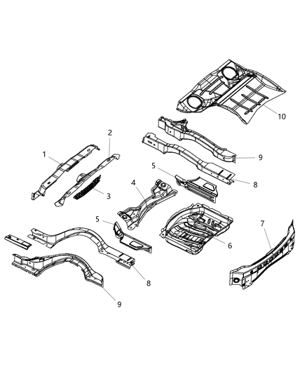 2020 Dodge Charger Rear Floor Pan Diagram