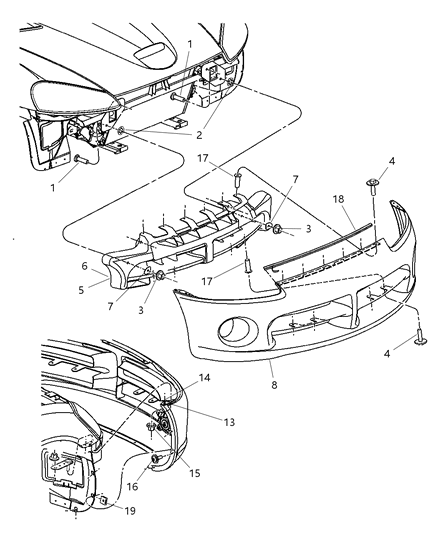 2006 Dodge Viper Fascia, Front Diagram