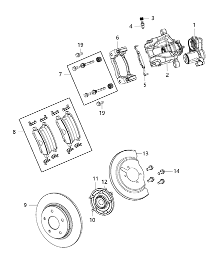 2020 Chrysler Voyager Brakes, Rear, Disc Diagram