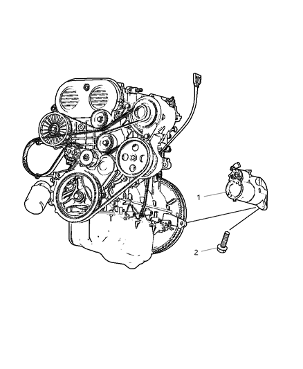 2002 Jeep Liberty Starter & Mounting Diagram 1