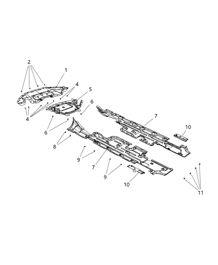 2016 Chrysler 300 Underbody Shields & Skid Plates Diagram