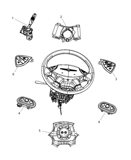 2011 Dodge Journey Switches - Steering Column & Wheel Diagram