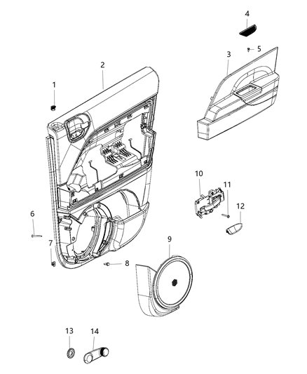 2017 Jeep Compass BOLSTER-Rear Door Diagram for 5LN162DKAC