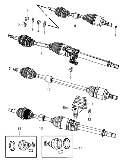 2014 Jeep Patriot BOOTPKG-HALFSHAFT Diagram for 68127814AA