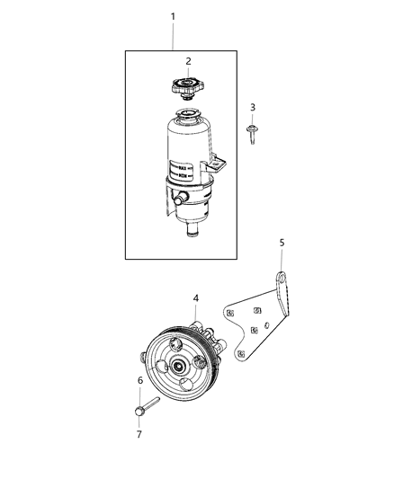 2019 Ram 2500 Power Steering Pump & Reservoir Diagram