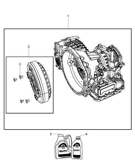 2009 Chrysler Town & Country Transmission / Transaxle Assembly Diagram 1