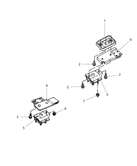 1997 Jeep Cherokee Bracket-Transmission Mount Diagram for 52058882