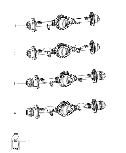 2020 Ram 3500 Axle-Rear Complete Diagram for 68298152AC