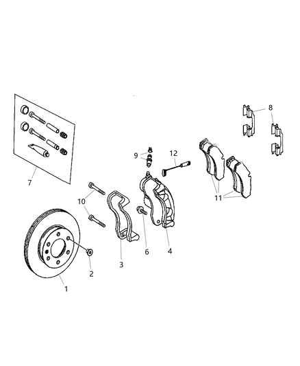 2008 Dodge Sprinter 2500 Adapter-Disc Brake CALIPER Diagram for 68006724AA