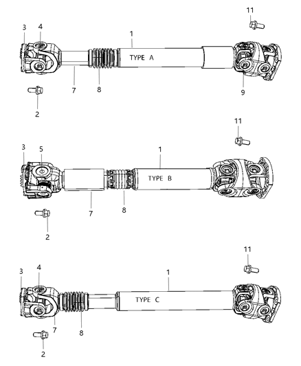 2008 Dodge Ram 3500 Shaft , Drive , Front Diagram 2