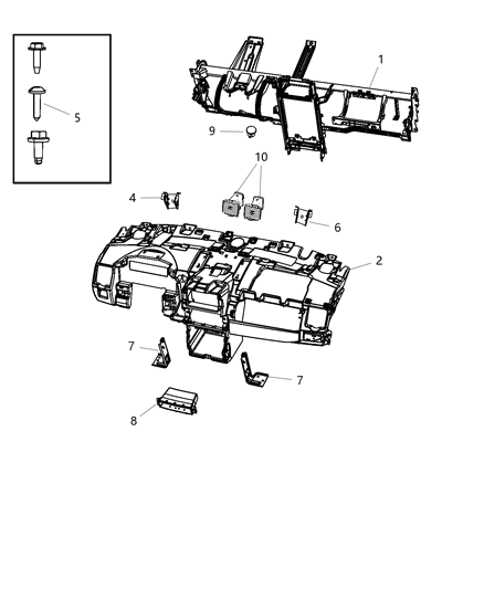 2015 Dodge Grand Caravan Instrument Panel Structure Diagram