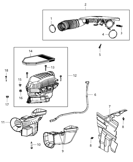 2016 Chrysler 300 Air Cleaner Diagram 1