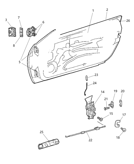 2005 Chrysler Crossfire Hinge Reinforcement Diagram for 5097988AA