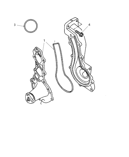 1997 Dodge Dakota Water Pump & Related Parts Diagram 1