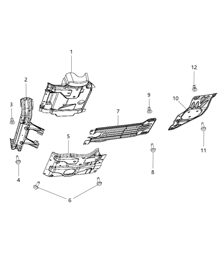 2008 Jeep Liberty Underbody Shields & Skid Plates Diagram