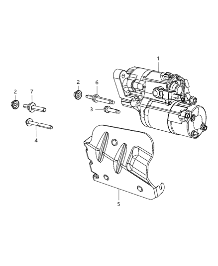 2012 Dodge Challenger Starter & Related Parts Diagram 3