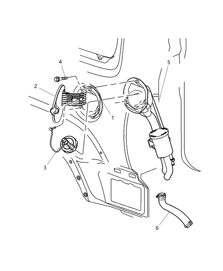 2008 Jeep Liberty Tube-Fuel Filler Diagram for 52129225AF