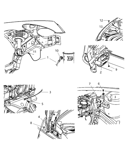 2007 Chrysler PT Cruiser Ground Straps Diagram