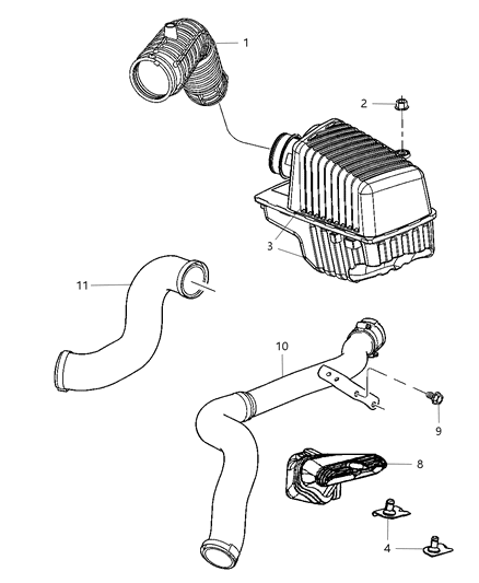 2005 Dodge Stratus Element-Air Cleaner Diagram for 5011836AA