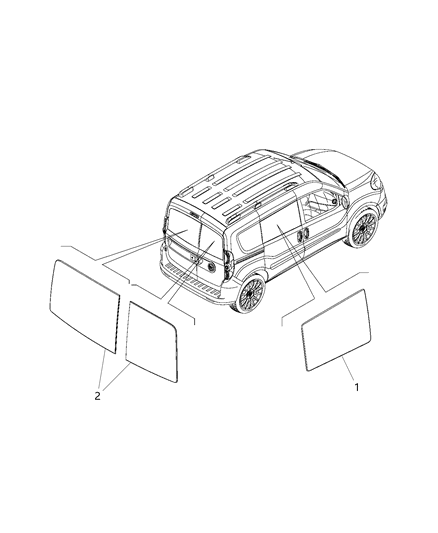 2018 Ram ProMaster City Window Inserts Diagram