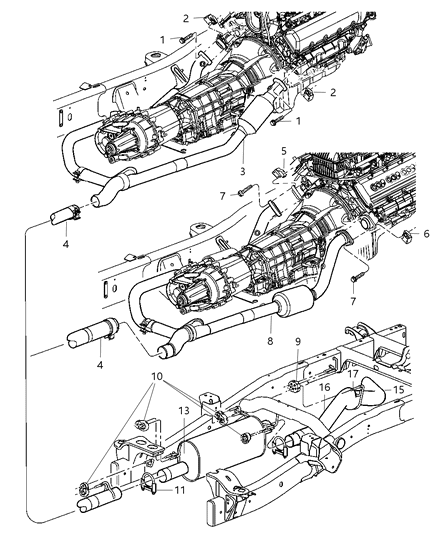 2006 Dodge Ram 1500 Catalytic Converter Diagram for 5290601AE