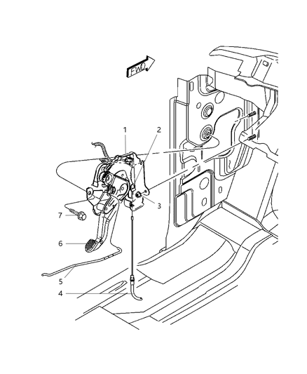 2003 Dodge Dakota Parking Brake Lever Diagram