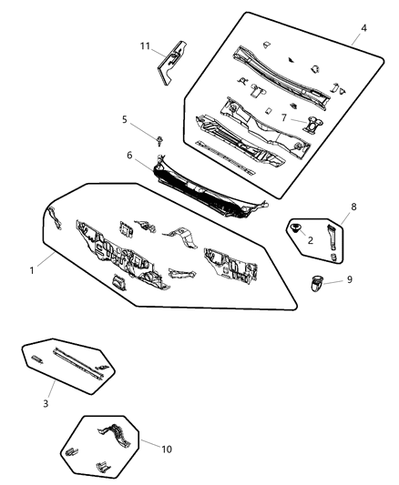 2013 Chrysler 200 Panel-COWL Diagram for 5076102AN