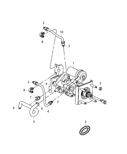 2020 Ram 3500 Tube-Hydro Boost Pump Port Diagram for 68351520AB