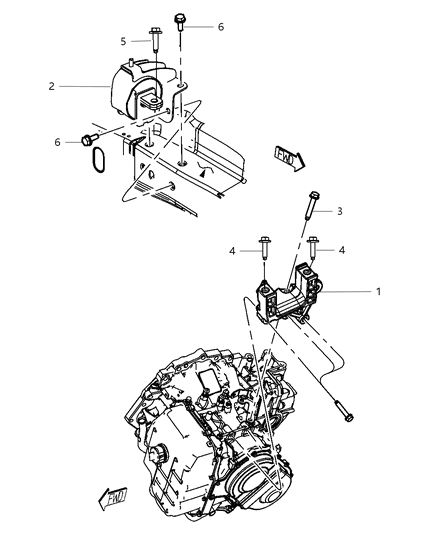 2014 Chrysler Town & Country Engine Mounting Left Side Diagram 1