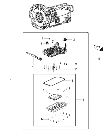 2020 Jeep Gladiator Automatic Transmission Valve Body Diagram for 68408601AE