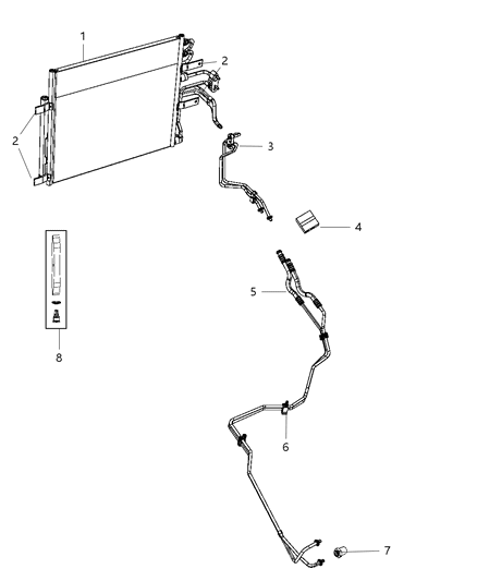 2015 Ram 1500 Transmission Oil Cooler & Lines Diagram