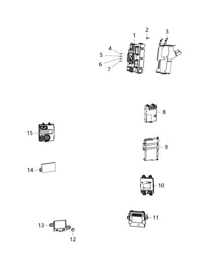 2019 Jeep Compass Module-Body Controller Diagram for 68409790AC