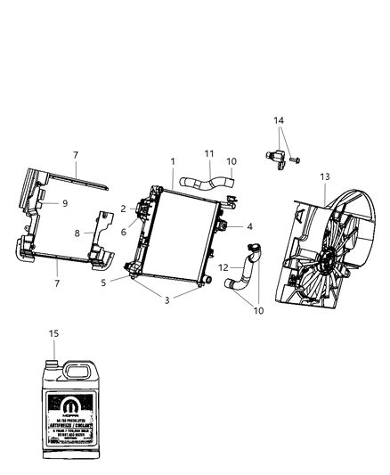 2010 Jeep Commander Radiator & Related Parts Diagram 2