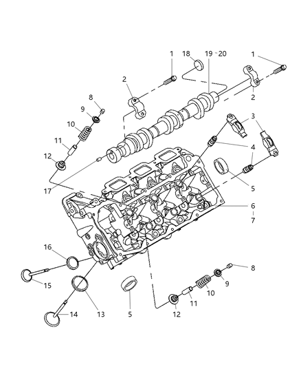 2005 Dodge Ram 1500 Camshaft & Valves Diagram 1