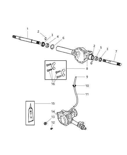 2005 Dodge Ram 1500 Housing-Axle Diagram for 5072495AA